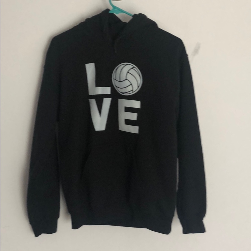 black volleyball hoodie
